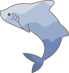 Obraz premium shark sign illustration for decoration on marine life , summer holioday and ocean concept.