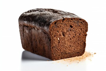 A pumpernickel bread with a dark shiny crust. generative AI