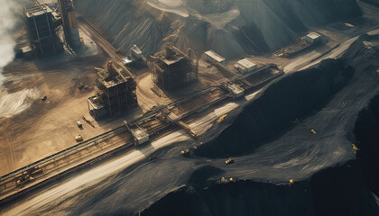 aerial view of coal mining site