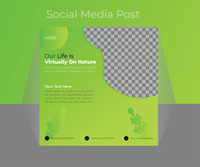 Nature Social Media Post Layout Banner.