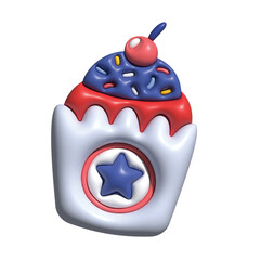 3D Elements for American 4th of July Celebration