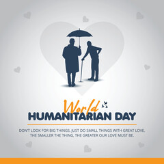 World Humanitarian Day Social Media Post Banner illustrations