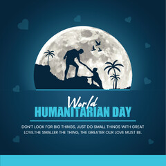 World Humanitarian Day Social Media Post Banner illustrations