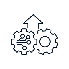 Performance concept, technology update. Vector icon isolated on white background.