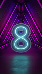 Neon Number in a Neon Tunnel