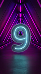 Neon Number in a Neon Tunnel