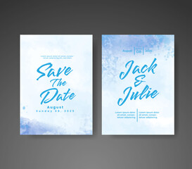 Wedding invitation with abstract watercolor background