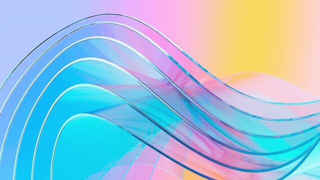 Abstract flowing transparent glass , 3d rendering.