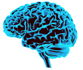 an illustration of human brain in glowing  style	