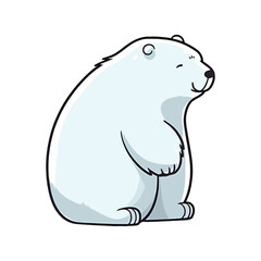 Quirky Polar Bear: Playful 2D Illustration of a Charming Ice Explorer