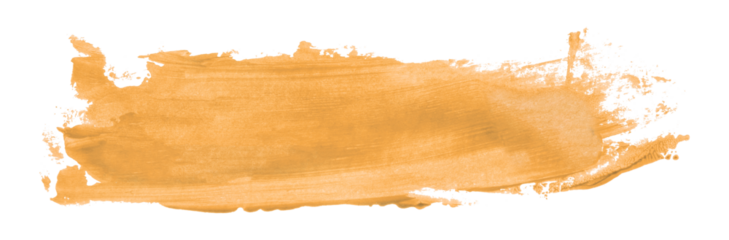 Shiny orange brush watercolor painting isolated on transparent background. watercolor png