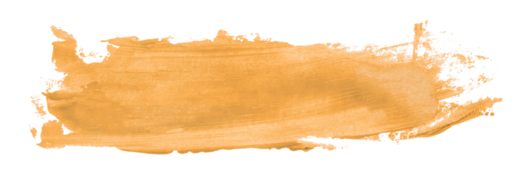 Shiny orange brush watercolor painting isolated on transparent background. watercolor png