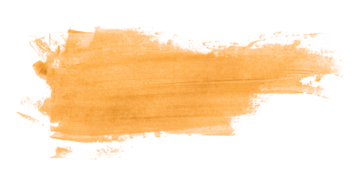 Shiny orange brush watercolor painting isolated on transparent background. watercolor png