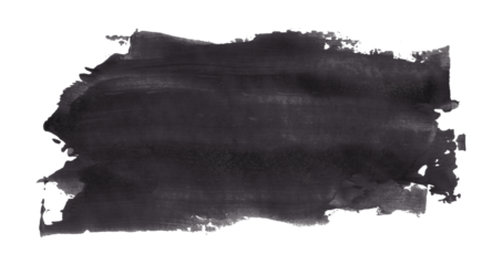 Shiny black gray brush watercolor painting isolated on transparent background. watercolor png