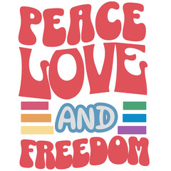 peace, love. 4th of July  quote retro PNG sublimation printable design for t shirt, mug, card, tumbler etc. 