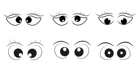 silhouette comic cartoon eyes set 