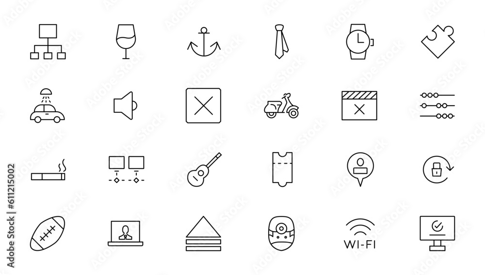 Poster set of thin line web icon set, simple outline icons collection, pixel perfect icons, simple vector i