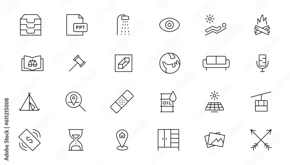 Poster set of thin line web icon set, simple outline icons collection, pixel perfect icons, simple vector i