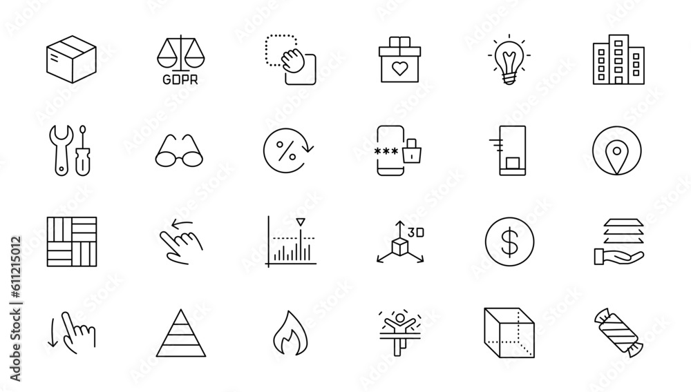 Poster set of thin line web icon set, simple outline icons collection, pixel perfect icons, simple vector i