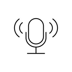 Microphone line icon, logo vector