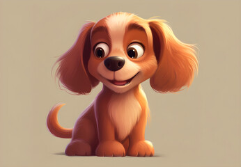 cute dog illustration, Generative AI
