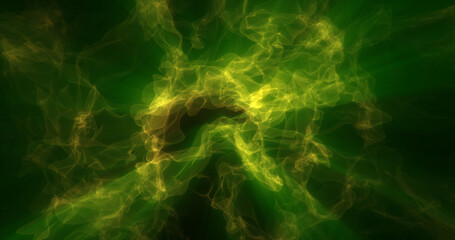 Abstract green energy magical waves glowing background