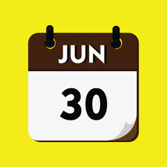 calendar with a date of the year, calendar with a date, 30 june icon, new calender, calender icon