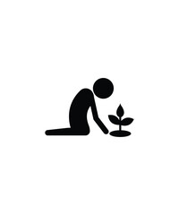 man with plant icon, vector best flat icon.