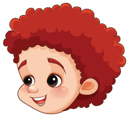 Red-Haired Cute Boy Face Vector