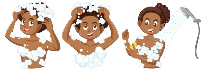 A teen female self care shower routine