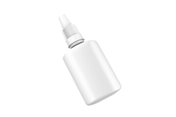 Matte Nasal Spray Bottle Mockup Isolated On White Background. 3d illustration