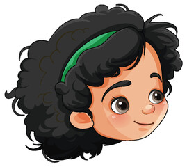 Asian Girl Head Cartoon Character