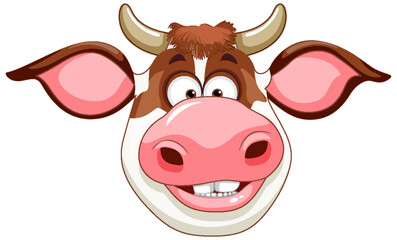 Cute cow face cartoon