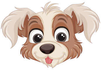 Cute dog face cartoon isolated