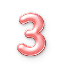 3 Number Balloon Pink
