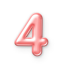 4 Number Balloon Pink