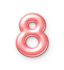 8 Number Balloon Pink