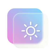 Wheather Sun Glassmorphism UI Icon Sign and Symbol Design Illustrator Png Svg	
