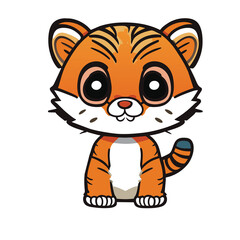 Tiger cartoon. Cute tiger