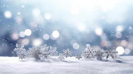 Fototapeta na wymiar snow flakes background with generative ai