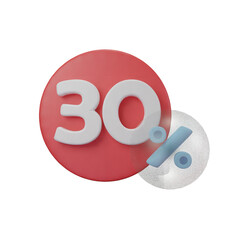 3D rendering 30% discount icon