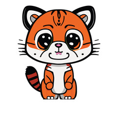 Tiger cartoon. Cute tiger