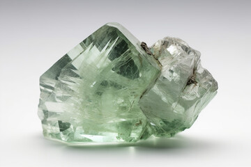 Fototapeta premium Chrysolite. Natural gemstone on the white background. Generative AI.