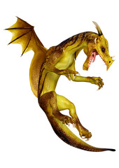 Fototapeta premium 3D Rendering Fairy Tale Dragon on White