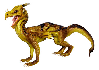 Fototapeta premium 3D Rendering Fairy Tale Dragon on White
