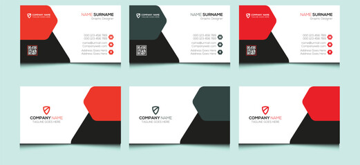 Simple clean elegant minimal abstract company creative modern corporate luxury professional name visiting business card design template.