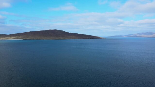 Taransay Island On Fairly Clear Day, Scotland, Aerial View