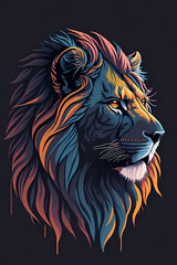 A silhouette design of a lion.