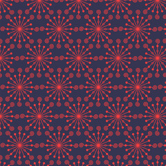 Vector graphics illustration seamless background, abstraction, red elements, gray blue background.