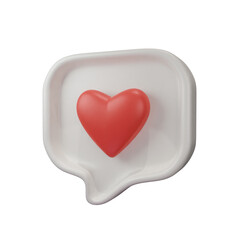 3D rendering of love and white text box